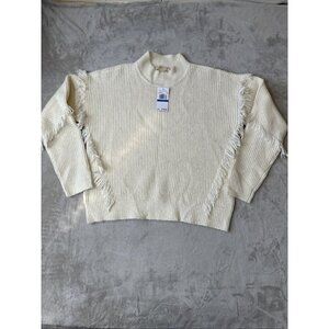 Women’s Michael Kors Knitted Turtleneck Sweater Bone Color XL